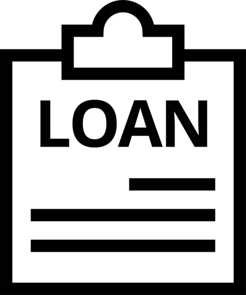 Bankloan Business Clipbaord Icon Outline Style — Stock Vector