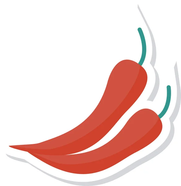 Chili Food Grüne Ikone Flachen Stil — Stockvektor