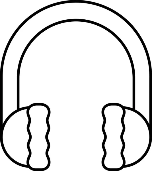 Kopfhörer Symbol Für Audio Gerät Umriss Stil — Stockvektor