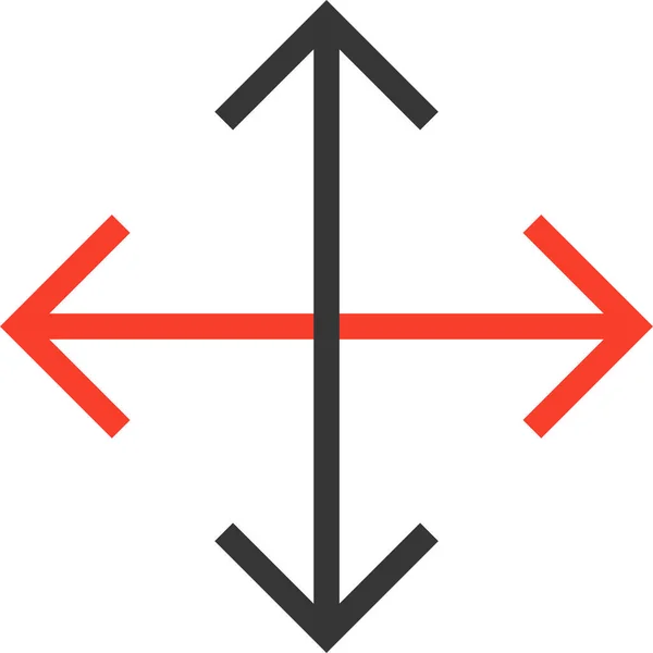 Pfeile Kreuzen Richtungssymbol Solidem Stil — Stockvektor