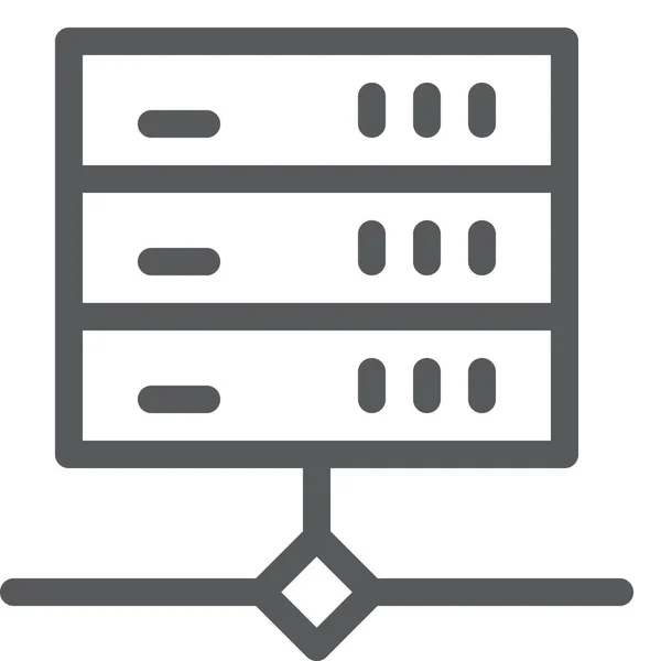 网络服务器连接图标的轮廓风格 — 图库矢量图片