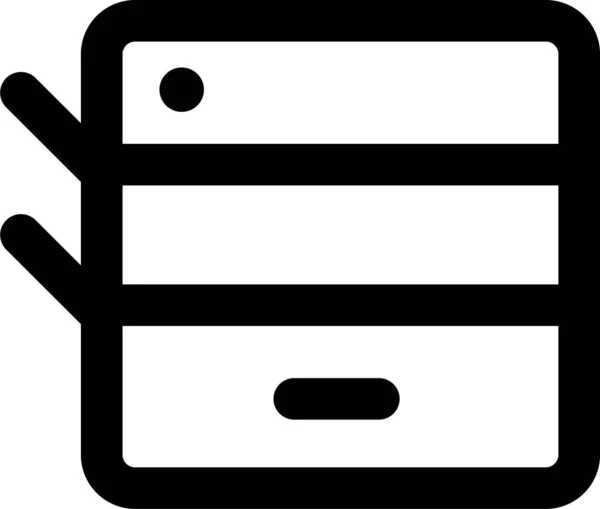 Kopieer Machine Document Pictogram Contourstijl — Stockvector