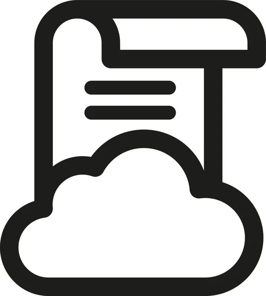 Icona Dei Dati Comunicazione Cloud Stile Contorno — Vettoriale Stock