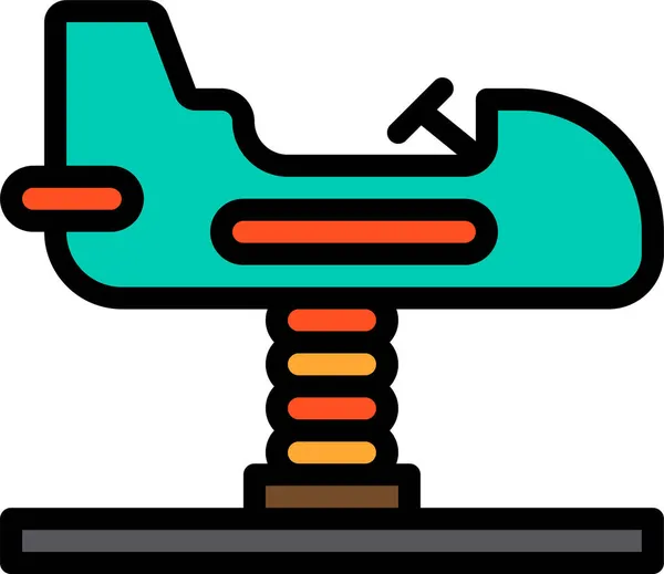 Παιδικό Πάρκο Εικονίδιο Αεροπλάνο Στυλ Γεμάτο Περίγραμμα — Διανυσματικό Αρχείο
