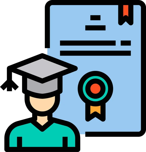 Onderwijs Graduate Learning Icoon Gevulde Outline Stijl — Stockvector