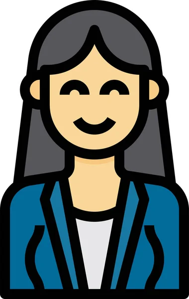 Avatar Vrouw Schattig Pictogram — Stockvector