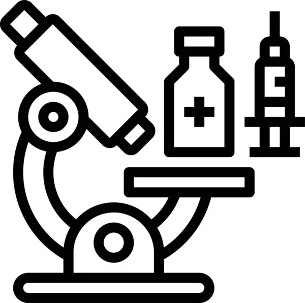 Laborexperiment Impfstoff Ikone Umrissen — Stockvektor