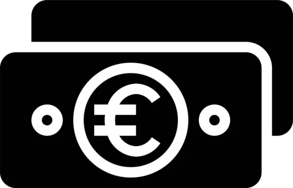 Entreprise Euro Icône Financière Dans Style Solide — Image vectorielle