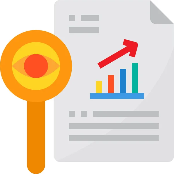 Analysis File Graph Icon Flat Style — Stock Vector