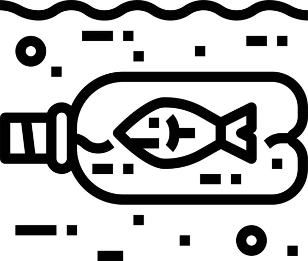 瓶子环境鱼图标 — 图库矢量图片