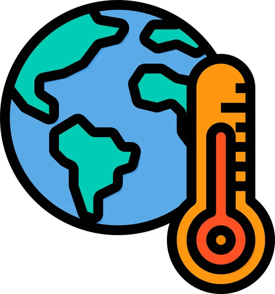 Global Warming Temperature Icon — Stock Vector