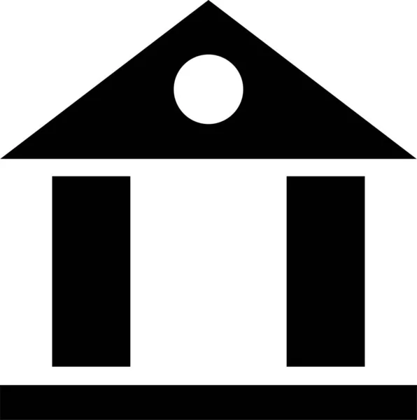 Ikona Budynku Banku Architektury Solidnym Stylu — Wektor stockowy