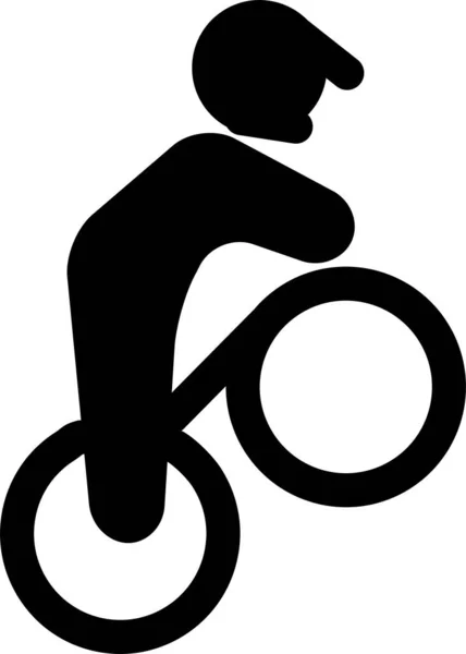 Icône Sport Cycliste Bmx Dans Style Solide — Image vectorielle