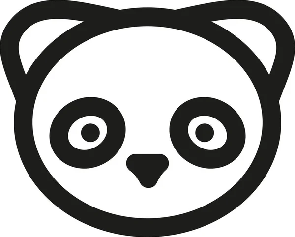 谷歌熊猫动物图标的轮廓风格 — 图库矢量图片
