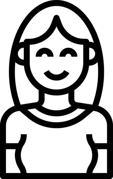 Avatar Vrouw Schattig Pictogram — Stockvector