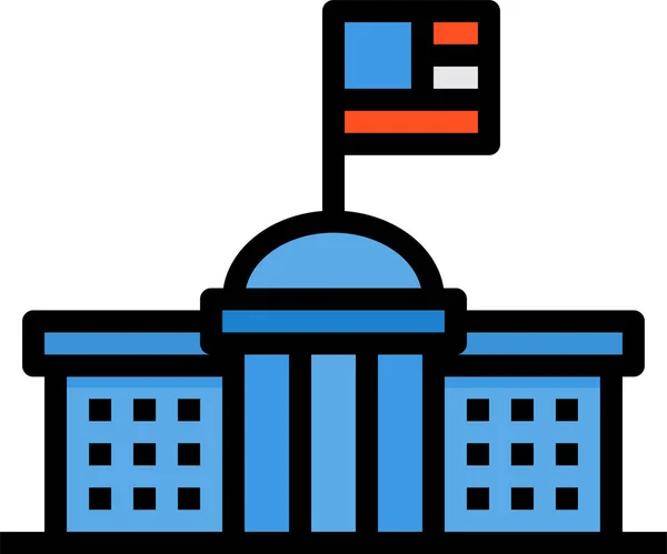 Ikona Památníku Bílého Domu Stylu Vyplněného Obrysu — Stockový vektor