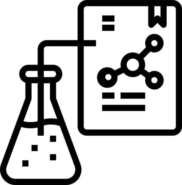 Biologia Chimica Educazione Icona Stile Contorno — Vettoriale Stock