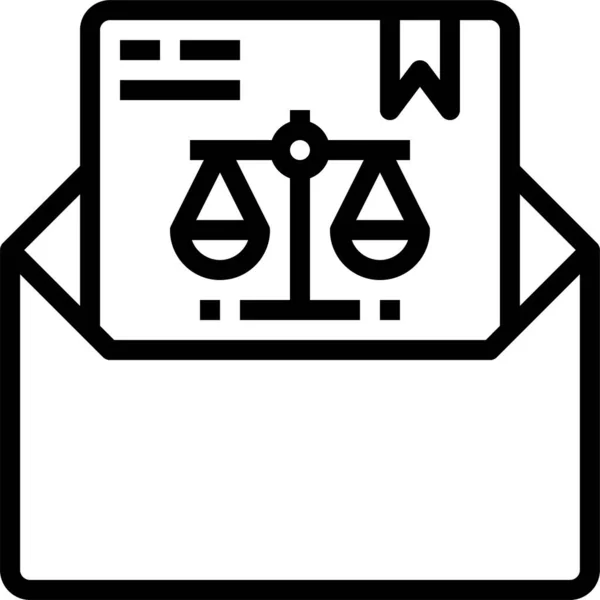 Juez Icono Ley Justicia Estilo Esquema — Vector de stock