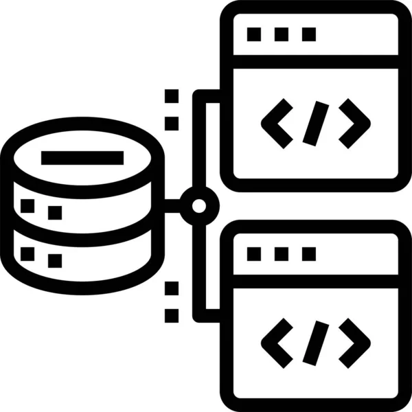 Codificação Ícone Rede Hospedagem — Vetor de Stock