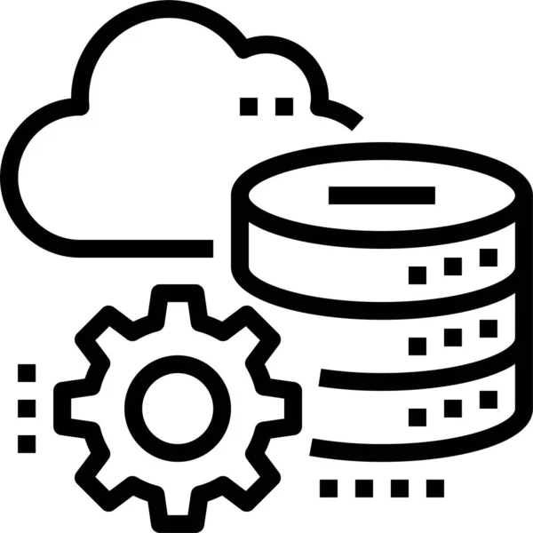 Icône Réseau Configuration Cloud Dans Catégorie Matériel Informatique — Image vectorielle