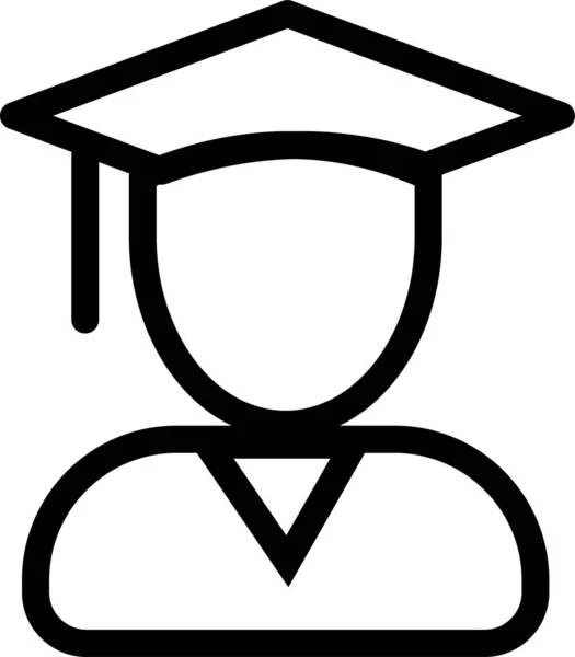 College Education Graduation Icon Outline Style — Stock Vector