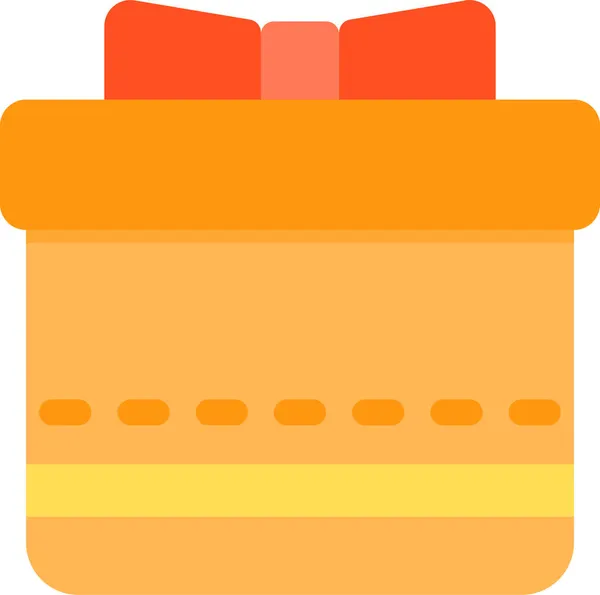 Birthday Box Gift Icon Flat Style — Stock Vector