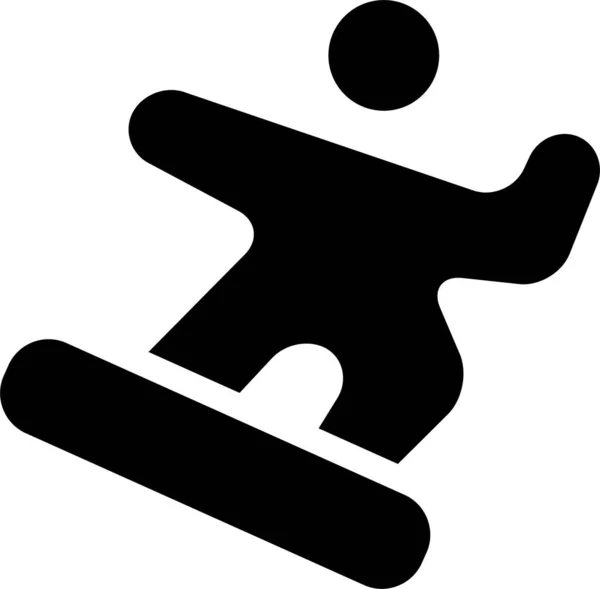 Icône Des Jeux Sport Snowboard Dans Style Solide — Image vectorielle
