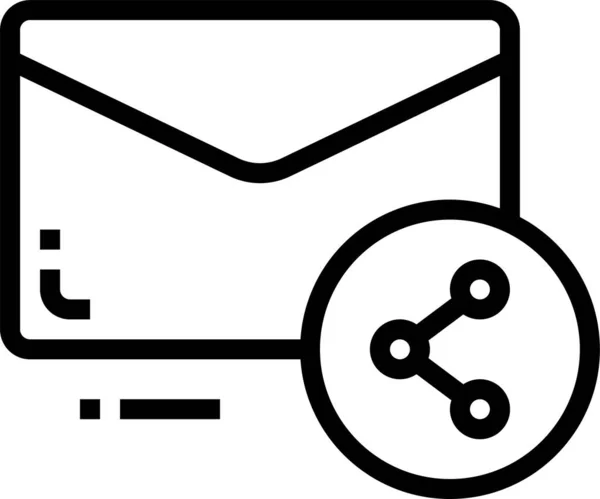 Icono Carta Sobre Correo Electrónico Estilo Esquema — Archivo Imágenes Vectoriales