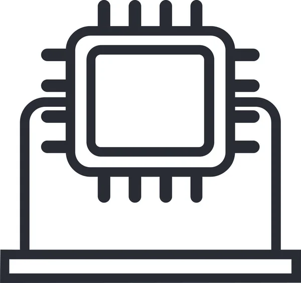 Icona Dell Hardware Del Computer Chipset Nella Categoria Computer Hardware — Vettoriale Stock