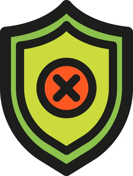 Shield Access Firewall Symbol Ausgefüllter Form — Stockvektor