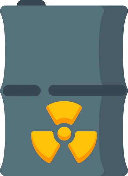 Ícone Alerta Resíduos Nucleares Estilo Plano — Vetor de Stock