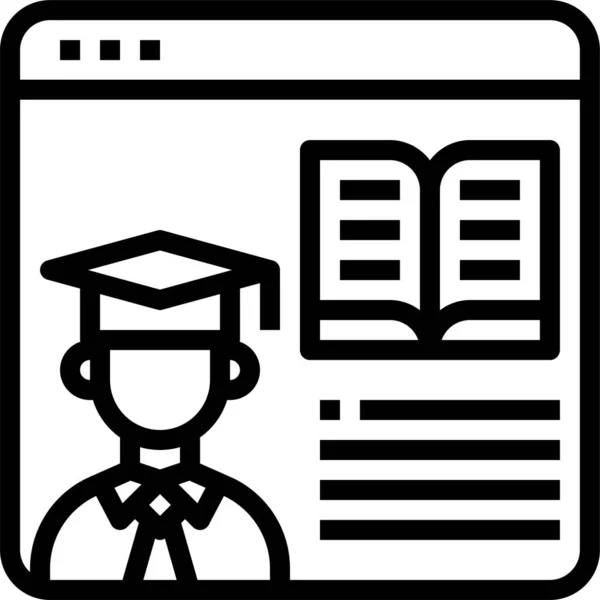 Βιβλίο Browser Elearning Εικονίδιο Στην Εκπαίδευση Σχολείο Εκμάθησης Κατηγορία — Διανυσματικό Αρχείο