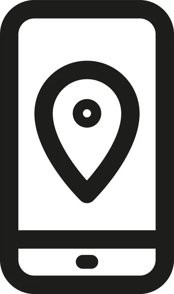 App Map Icône Localisation Dans Style Contour — Image vectorielle