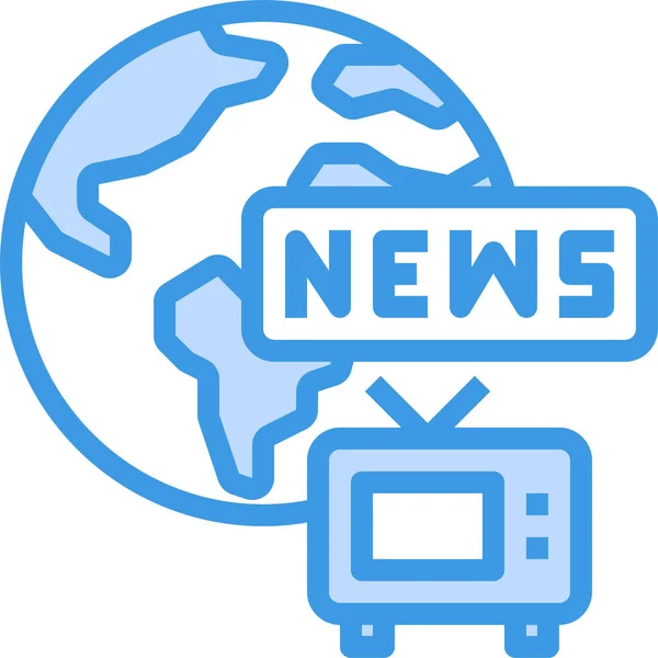 News Report Global Icon — Stock Vector