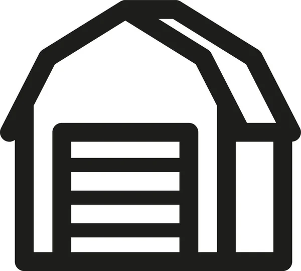 Icono Construcción Del Edificio Almacén Estilo Esquema — Vector de stock