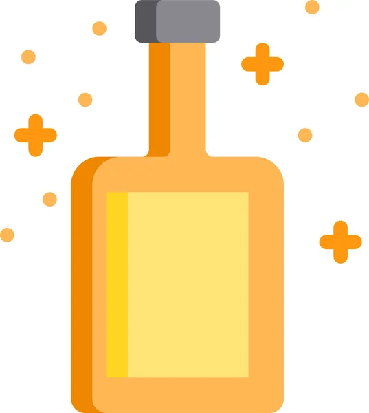 Alkoholický Nápoj Láhev Ikona Plochém Stylu — Stockový vektor