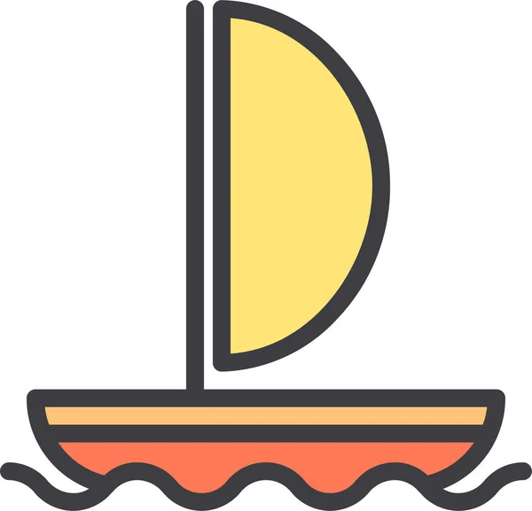 Иконка Здоровья Лодки Стиле Заполненного Контура — стоковый вектор