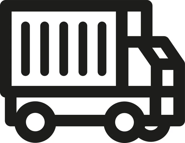 Icône Logistique Livraison Camion Dans Style Contour — Image vectorielle