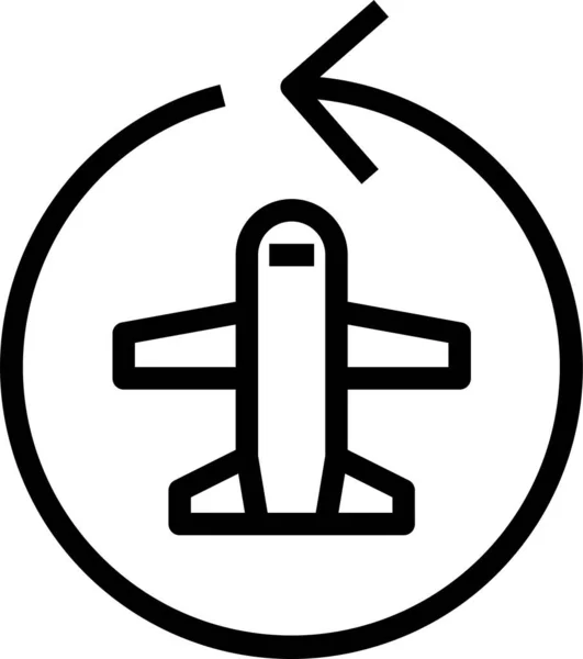 Avión Avión Aeropuerto Avión Icono Estilo Esquema — Archivo Imágenes Vectoriales