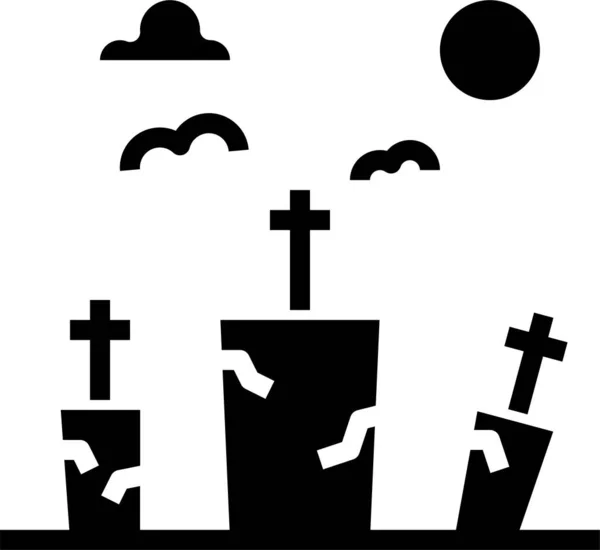 Cmentarz Halloween Party Ikona Kategorii Halloween — Wektor stockowy