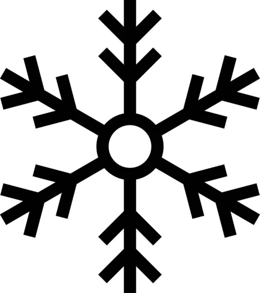 Vakantie Sneeuwvlok Winter Icoon Omtrek Stijl — Stockvector