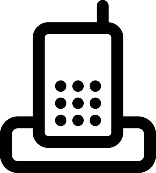 Icono Celular Llamada Telefónica Estilo Esquema — Archivo Imágenes Vectoriales