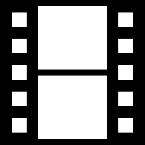 Klipp Film Ikon Fast Stil — Stock vektor