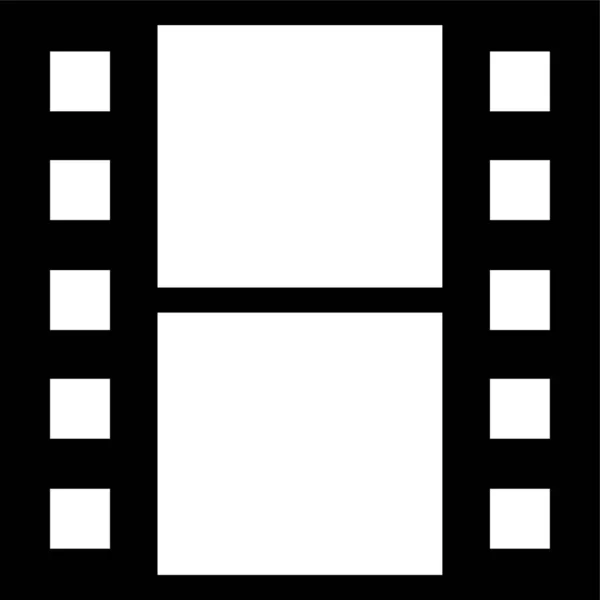 Clip Película Icono Película Estilo Sólido — Vector de stock