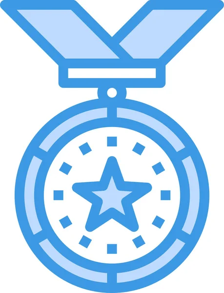 Μετάλλιο Πρωταθλητής Εικονίδιο Ανταμοιβή Στυλ Γεμάτο Περίγραμμα — Διανυσματικό Αρχείο