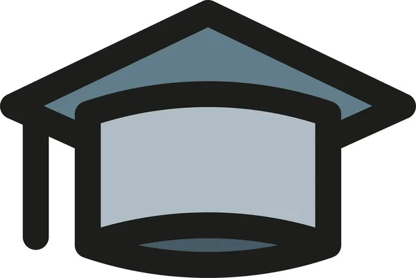 Mortarboard Premiado Icono Inicio Estilo Contorno Lleno — Vector de stock