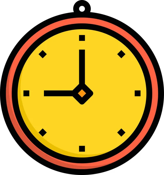 Icono Del Reloj Del Negocio Alarma Estilo Contorno Lleno — Archivo Imágenes Vectoriales