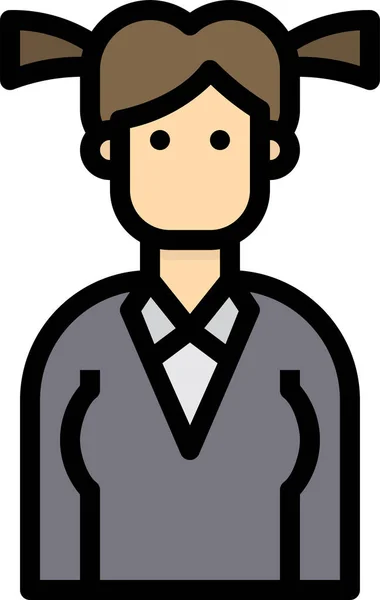 Avatar Business People Icon Fill Outline Style — Stockový vektor