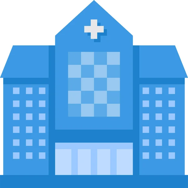 Hospital Building Health Icon — Stock Vector