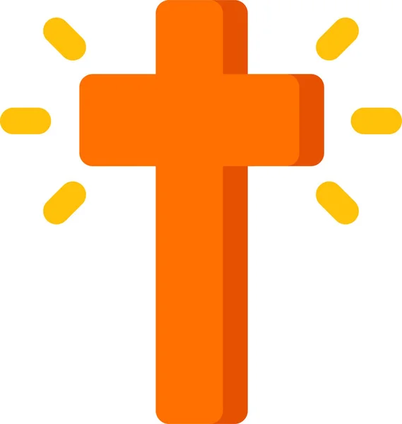Крест Христианской Святой Иконы Плоском Стиле — стоковый вектор